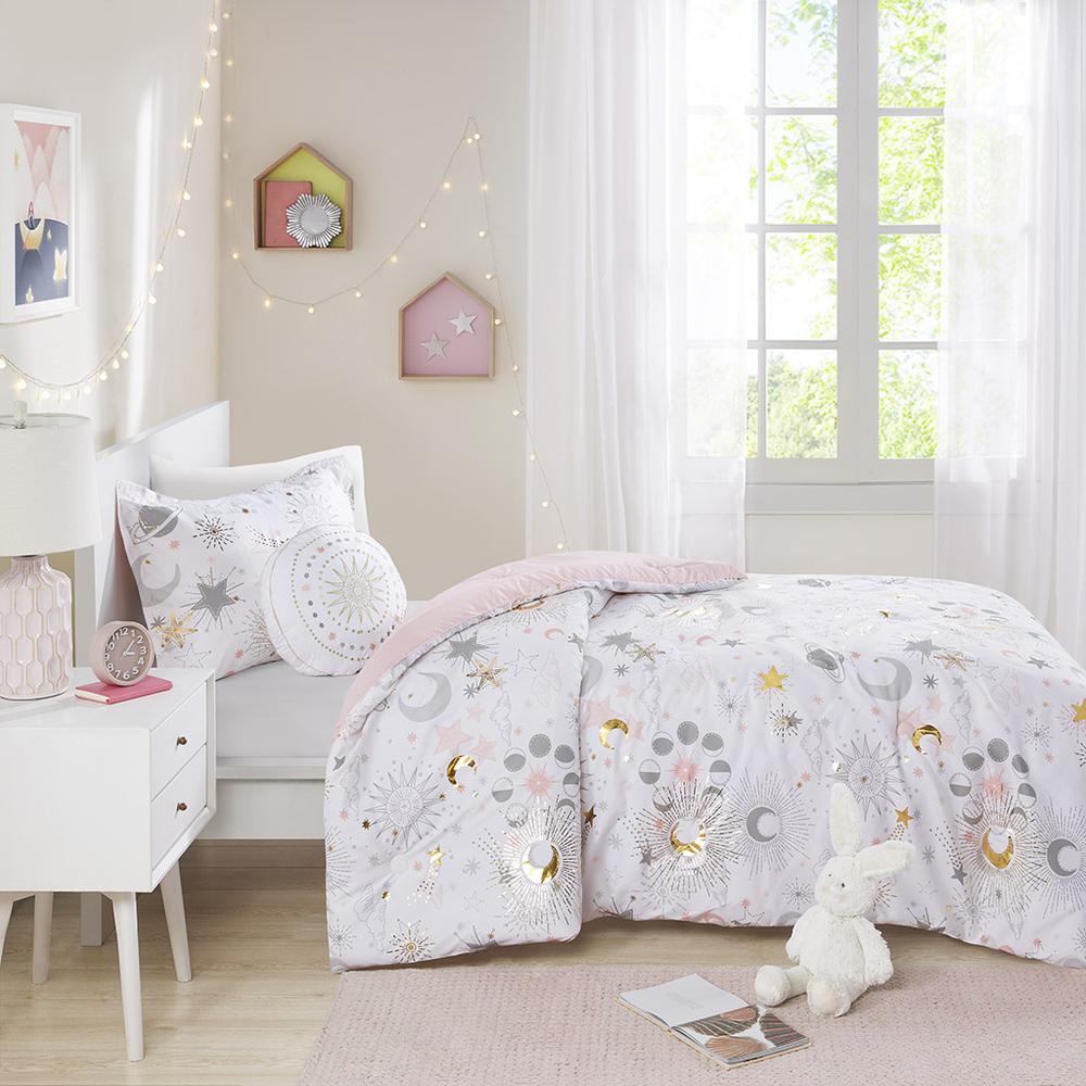 Starry Sky Metallic Comforter Set with Throw Pillow. Picture 1