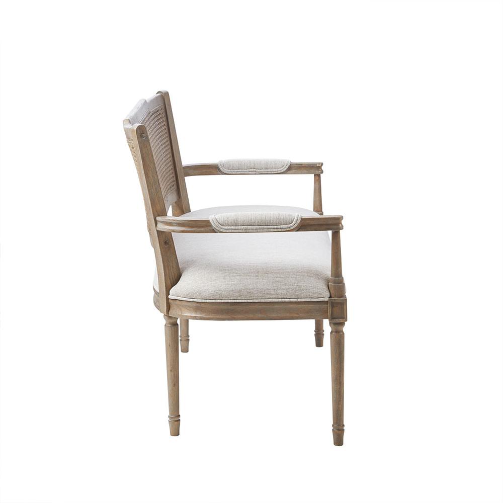 Madison Park Willshire Natural Rattan Settee With Padded Arm Rest Beige 47.25". Picture 4
