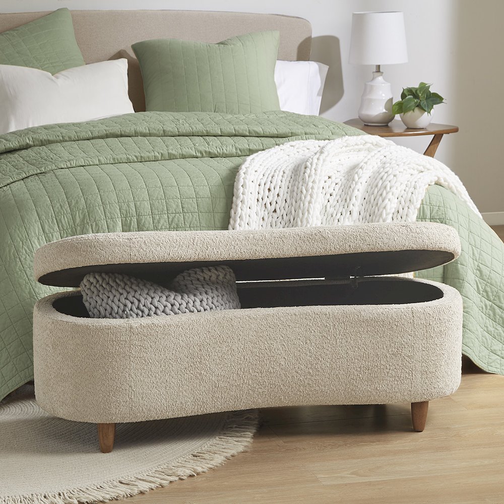 Boucle Flip Top Storage Bench. Picture 5