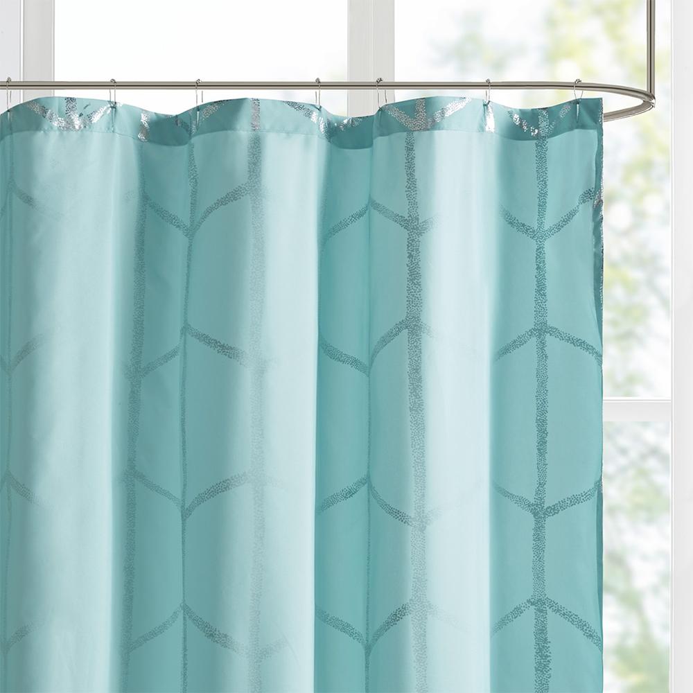 Printed Metallic Shower Curtain. Picture 2