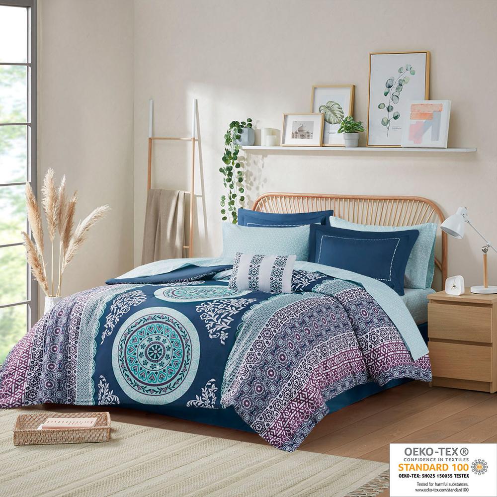 Boho Comforter Set with Bed Sheets. Picture 4