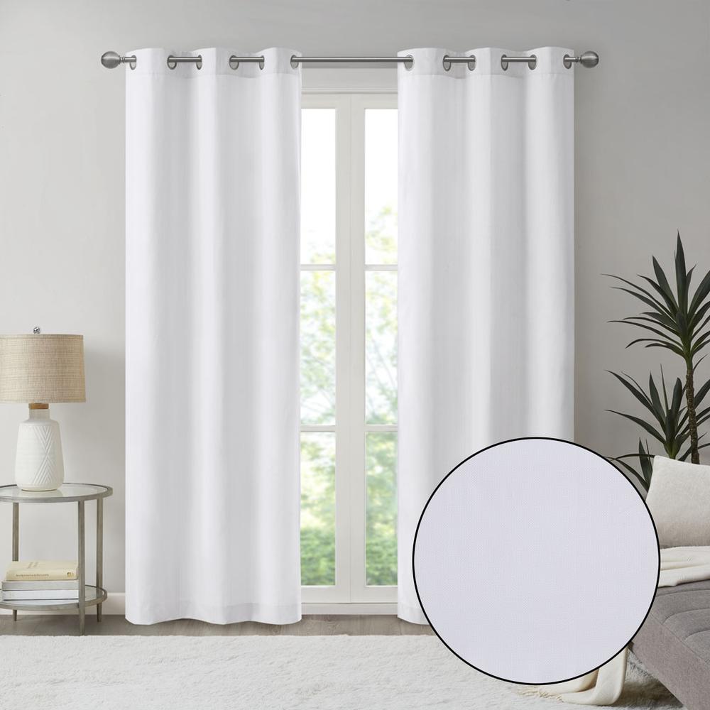 Basketweave Room Darkening Curtain Panel Pair. Picture 1