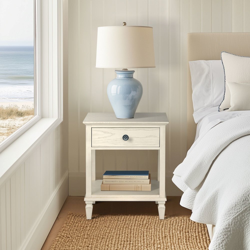 Victoria Bedside Table, Antique Cream color. Picture 4