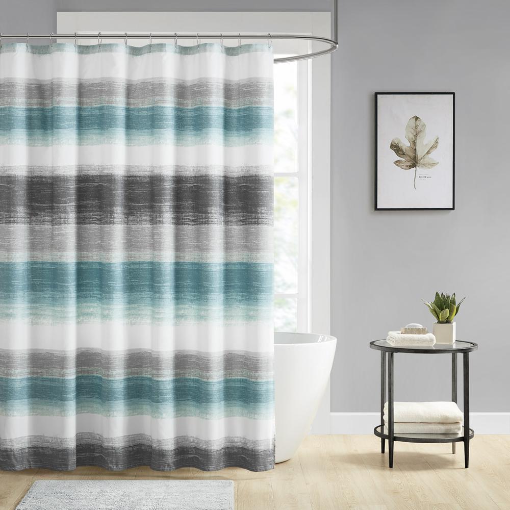 Stripe Print Shower Curtain. Picture 1