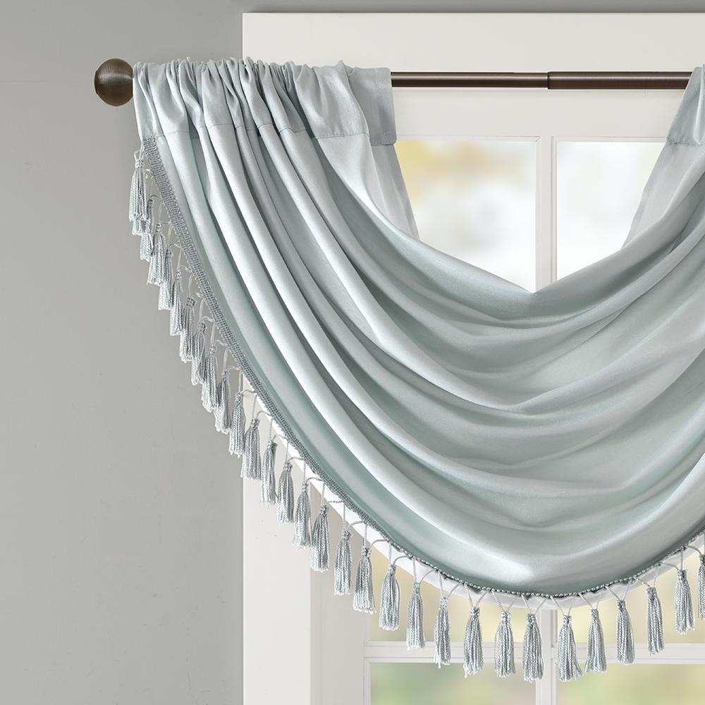 Faux Silk Waterfall Embellished Valance. Picture 1
