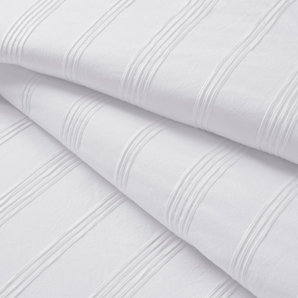 Logan Woven Striped Comforter Set, White color. Picture 4