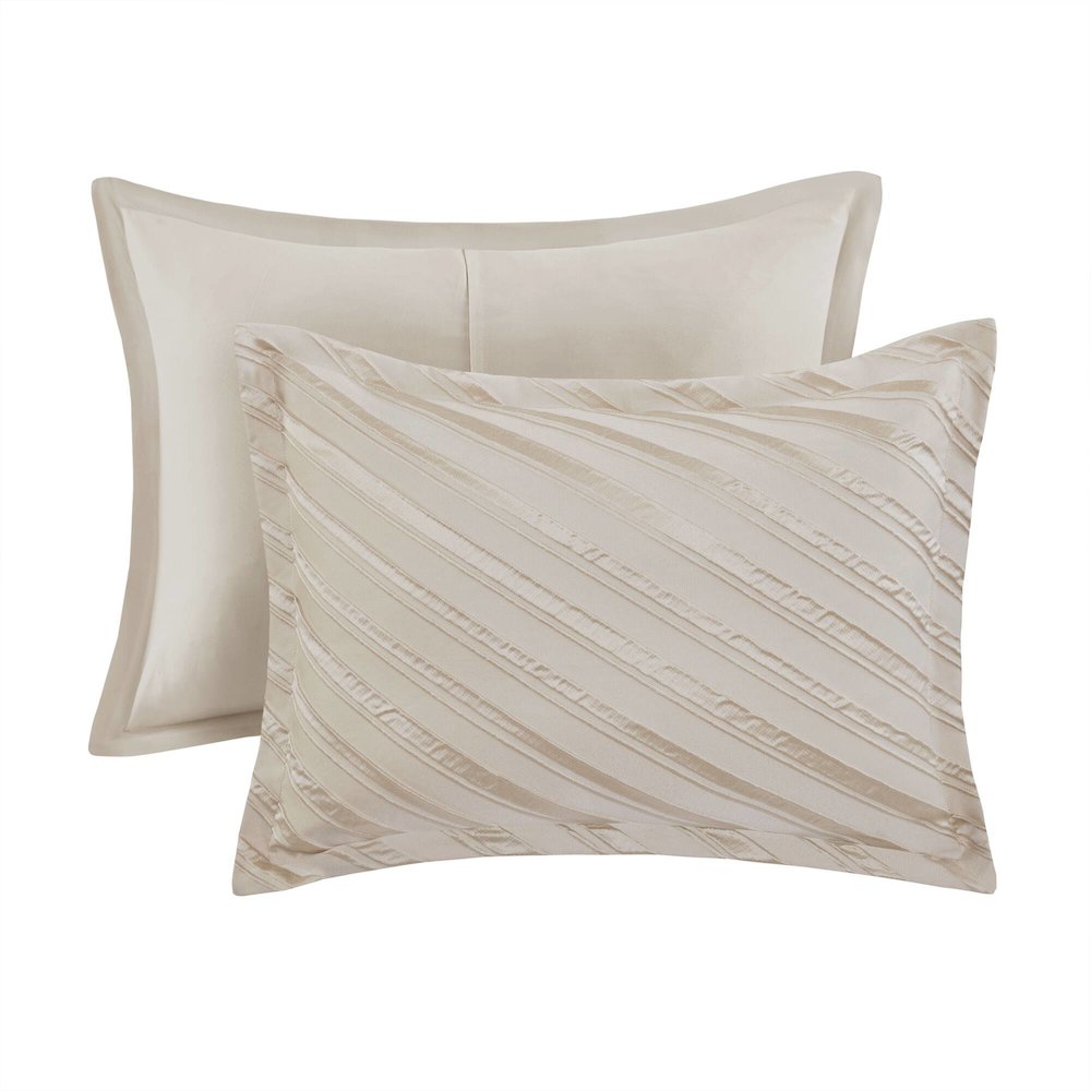 Riva 7 Piece Comforter Set, Beige color. Picture 1