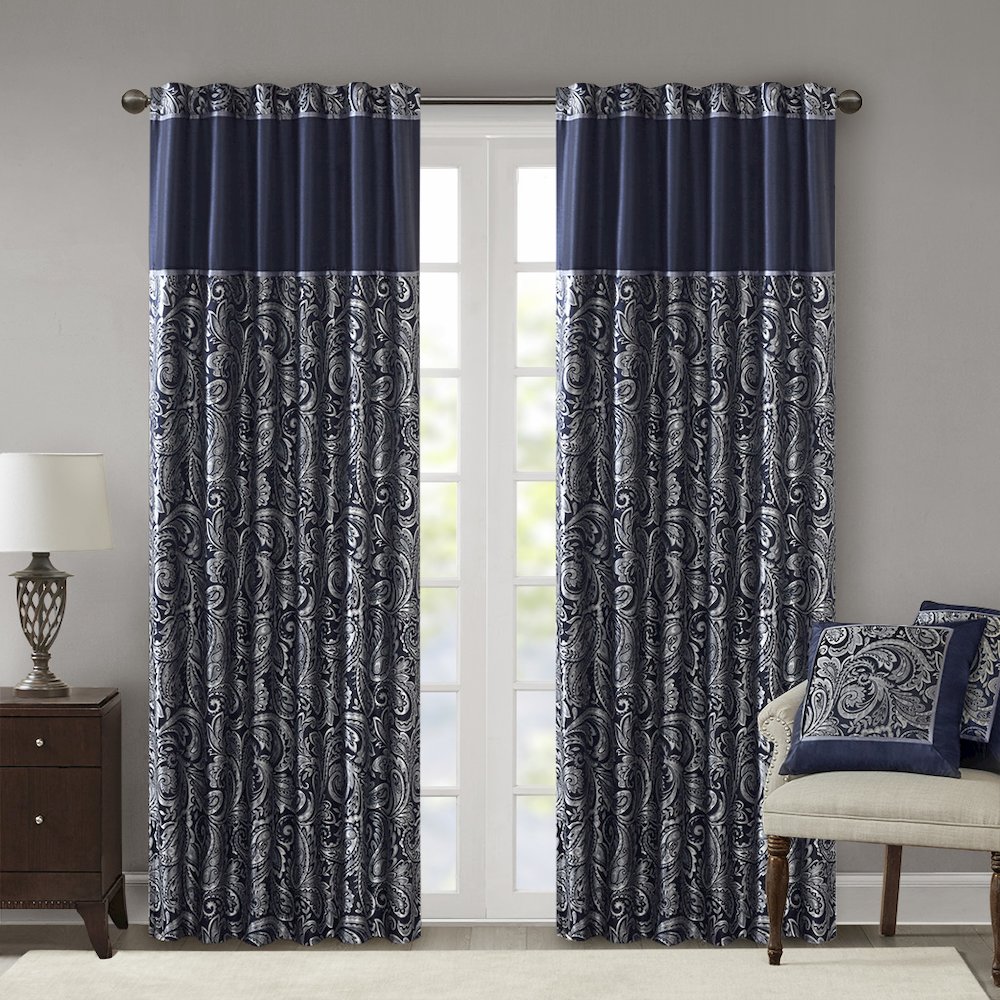 Jacquard Curtain Panel Pair. Picture 1