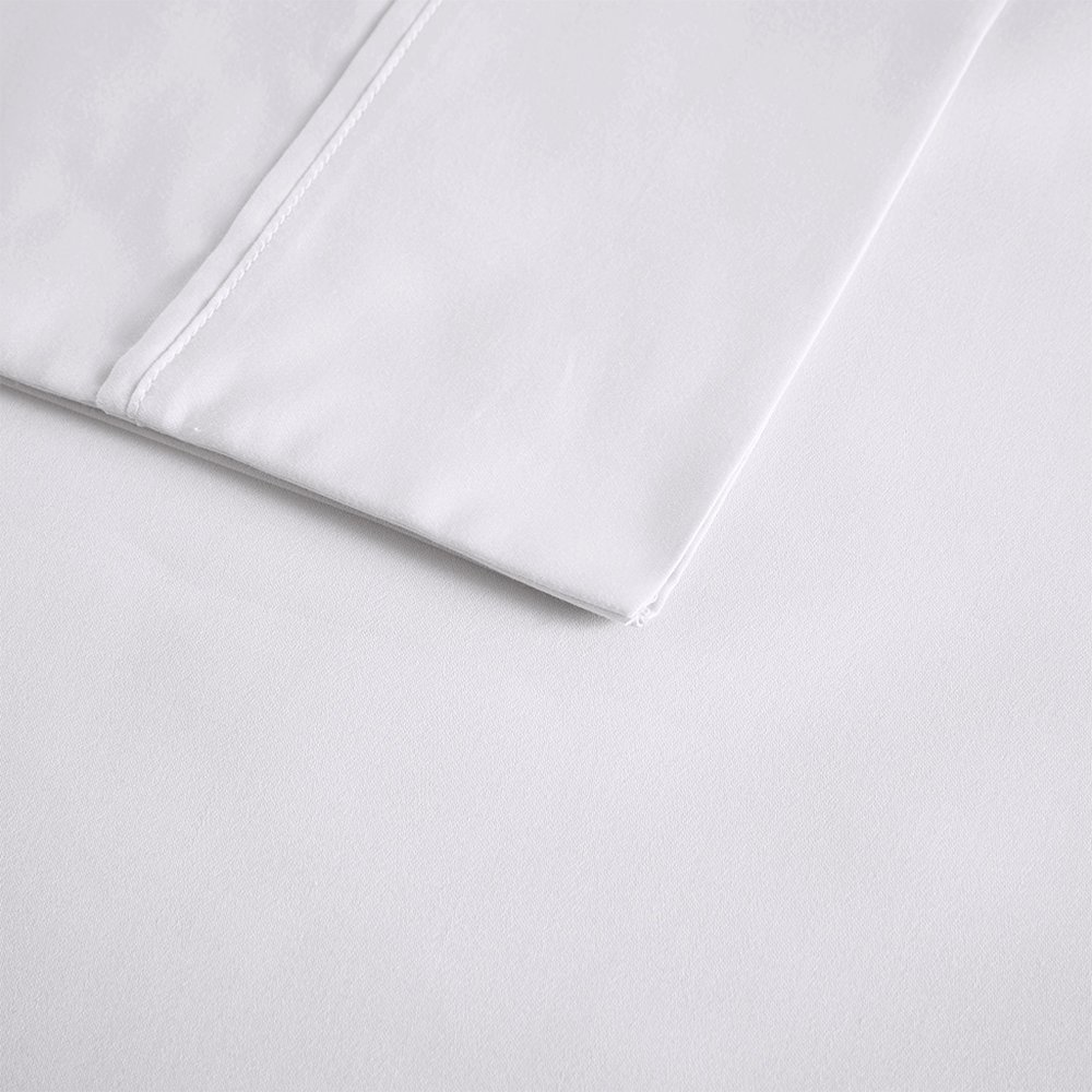 600 Thread Count Cooling Cotton Blend 4 PC Sheet Set, White color. Picture 2