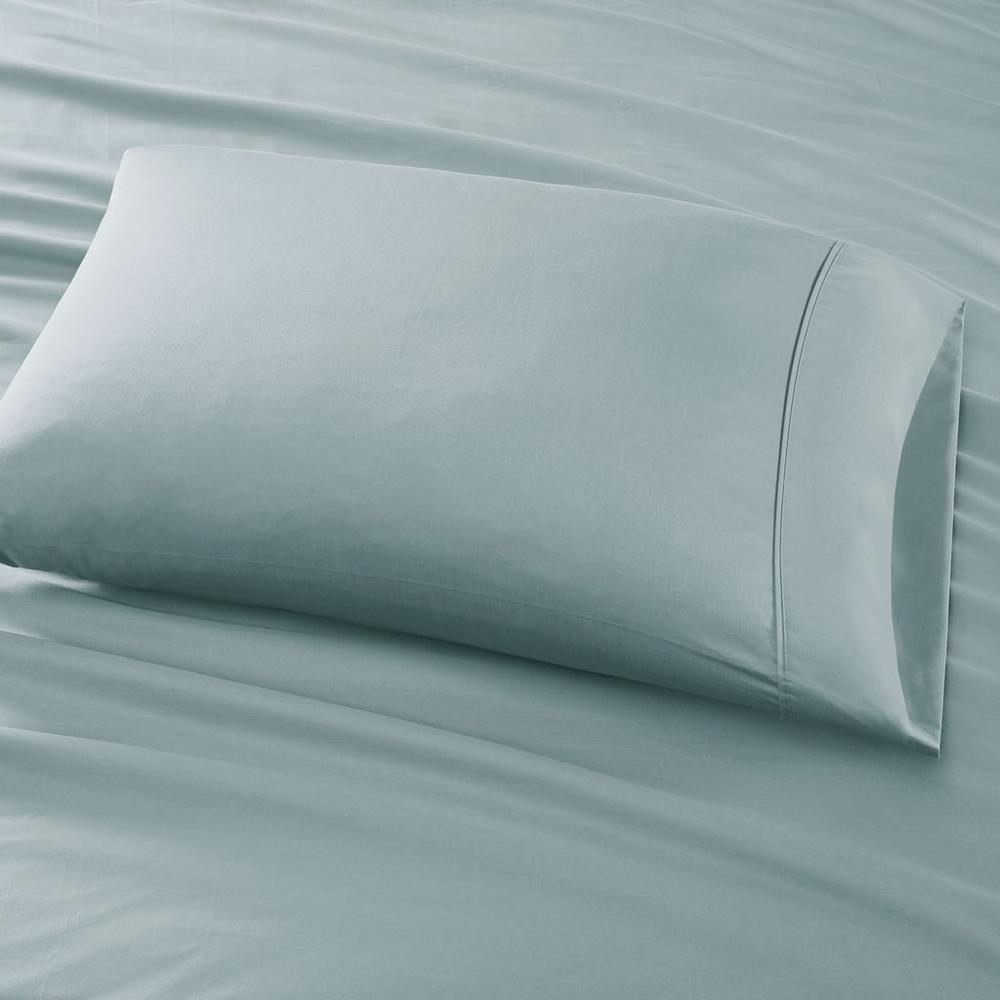 800 Thread Count Cotton Blend Sateen Sheet Set, Aqua color. Picture 5