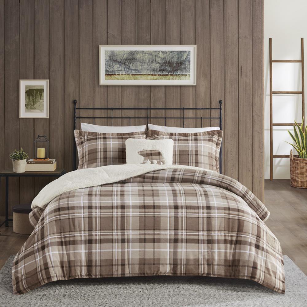 Plush to Sherpa Down Alternative Comforter Set. Picture 3