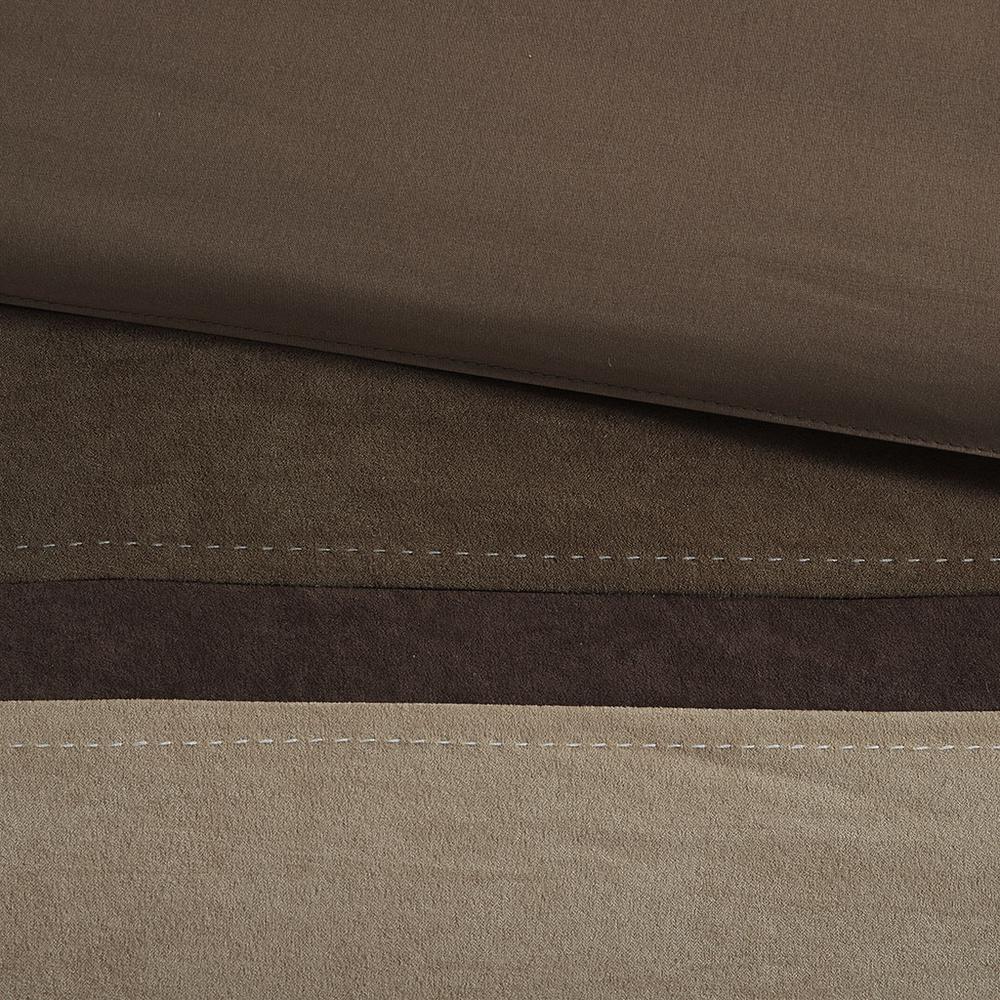 Palisades 7 Piece Faux Suede Comforter Set, Brown color. Picture 5