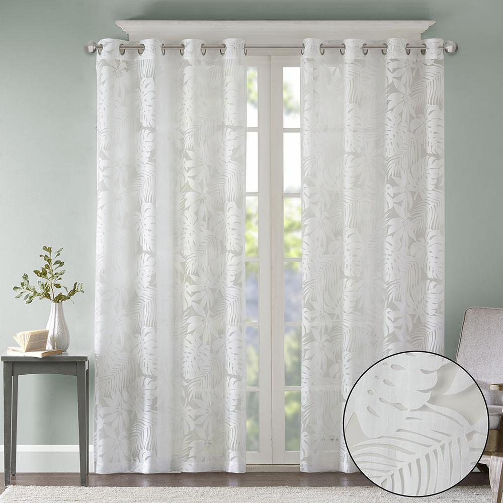 Palm Leaf Burnout Window Sheer. Picture 3