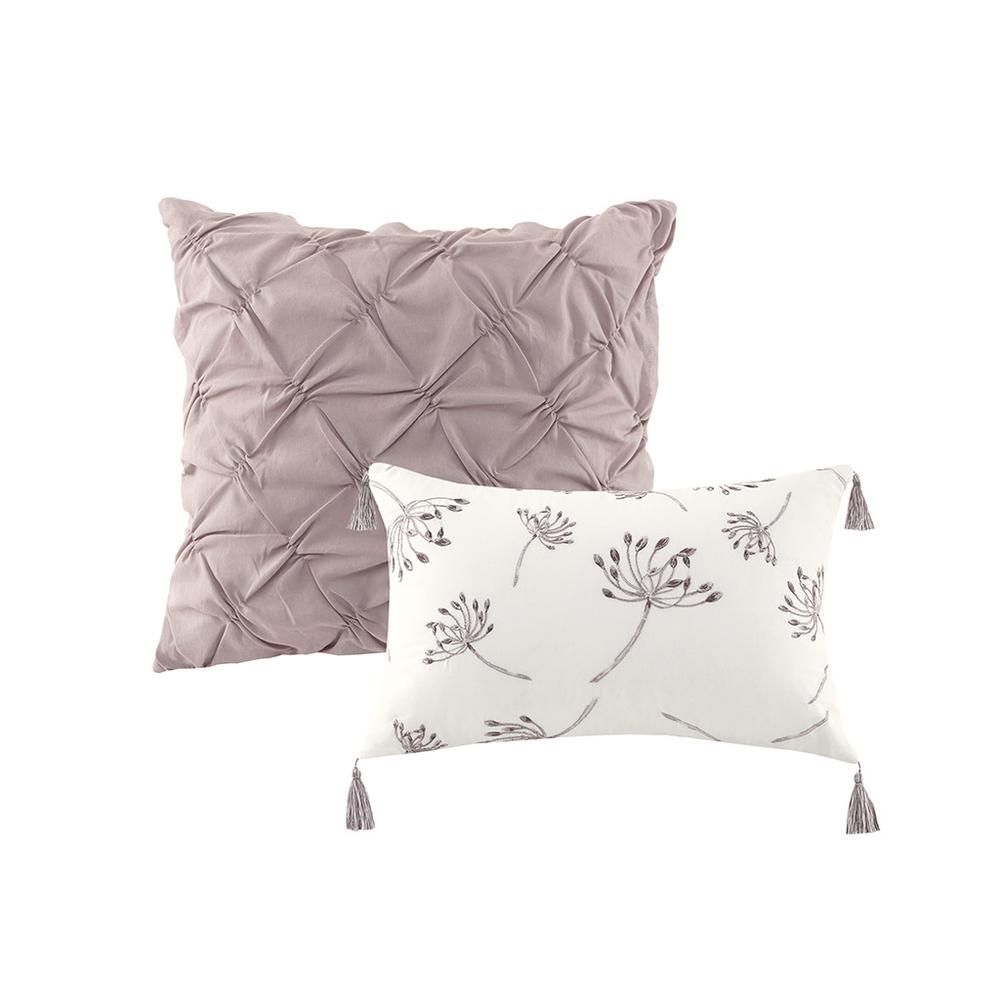 Cassandra 8 Piece Cotton Printed Comforter Set, Blush color. Picture 1