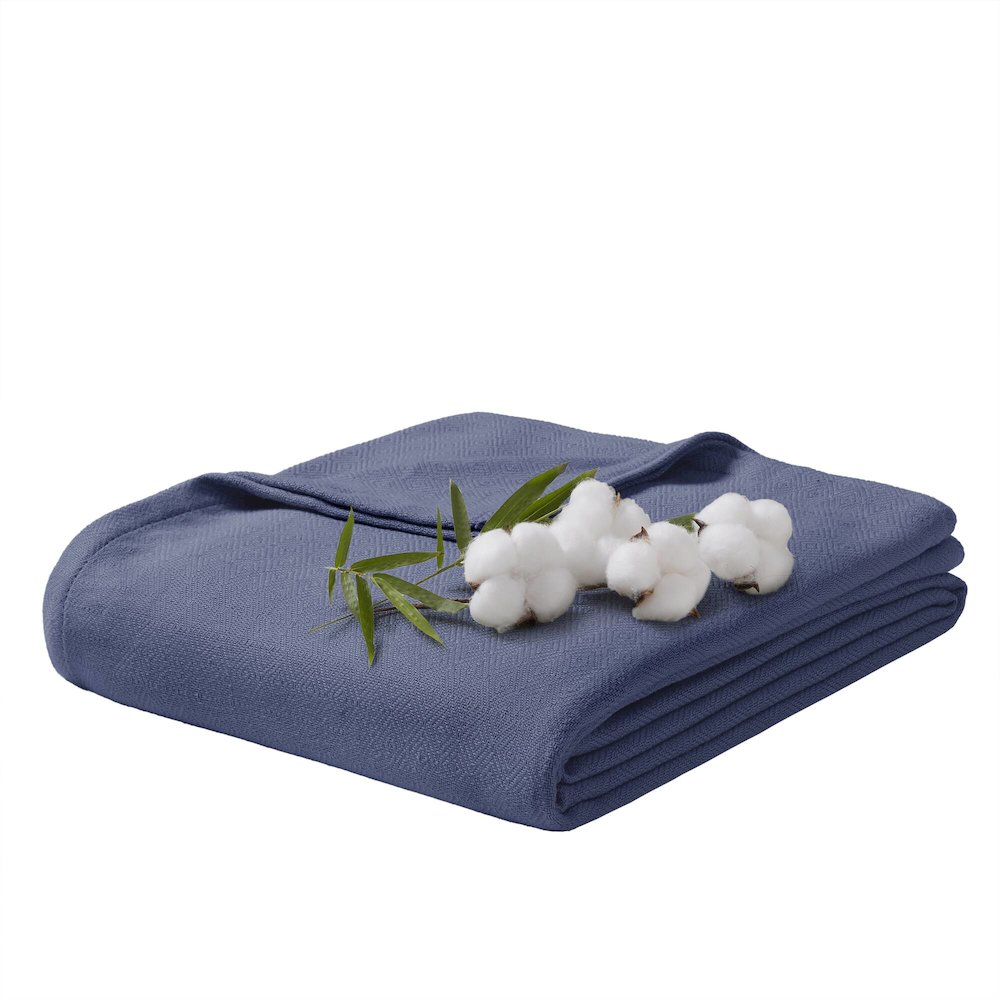 Bamboo Cotton Rayon from Bamboo Cotton Blanket, Navy color. Picture 1