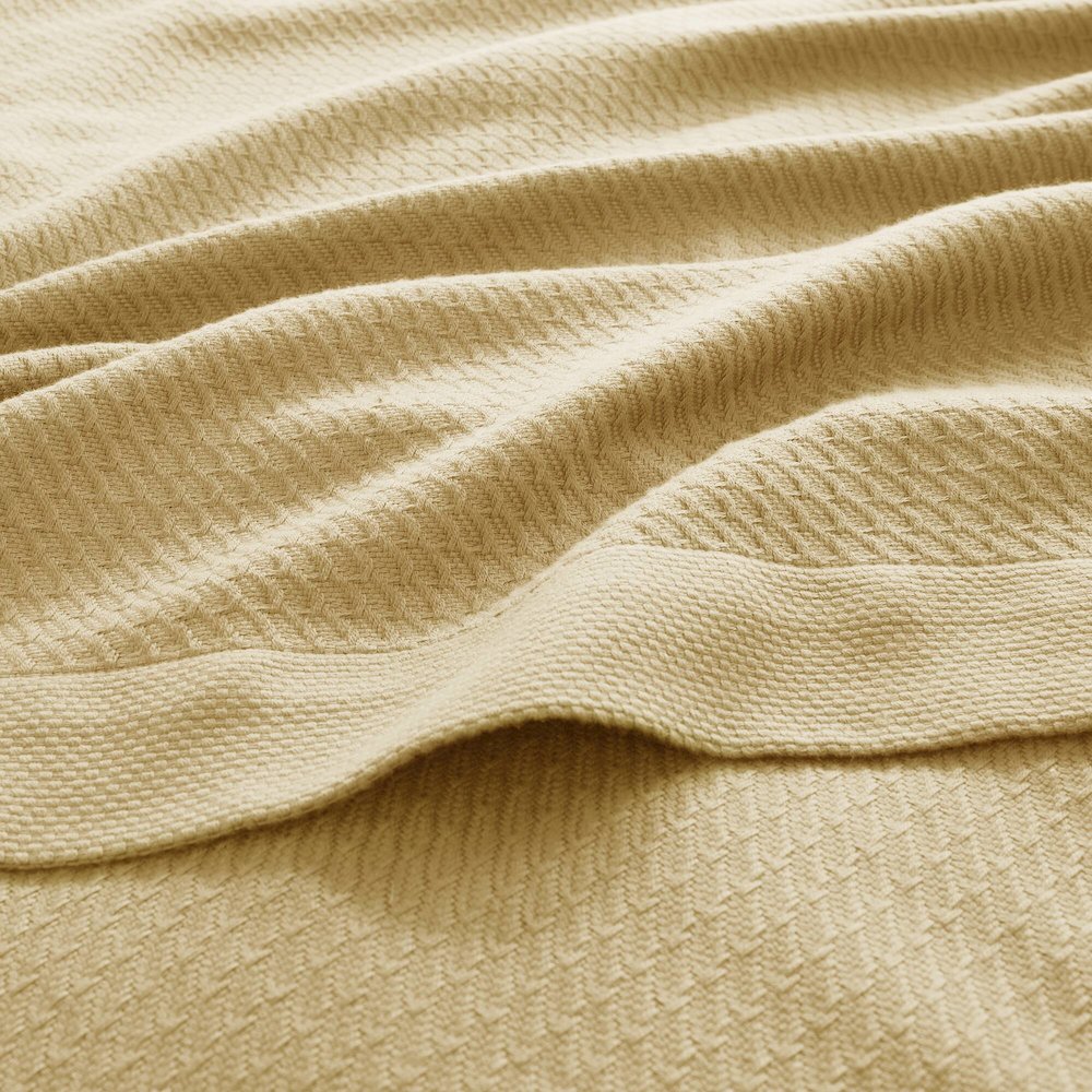 Egyptian Cotton Blanket, Mustard color. Picture 1