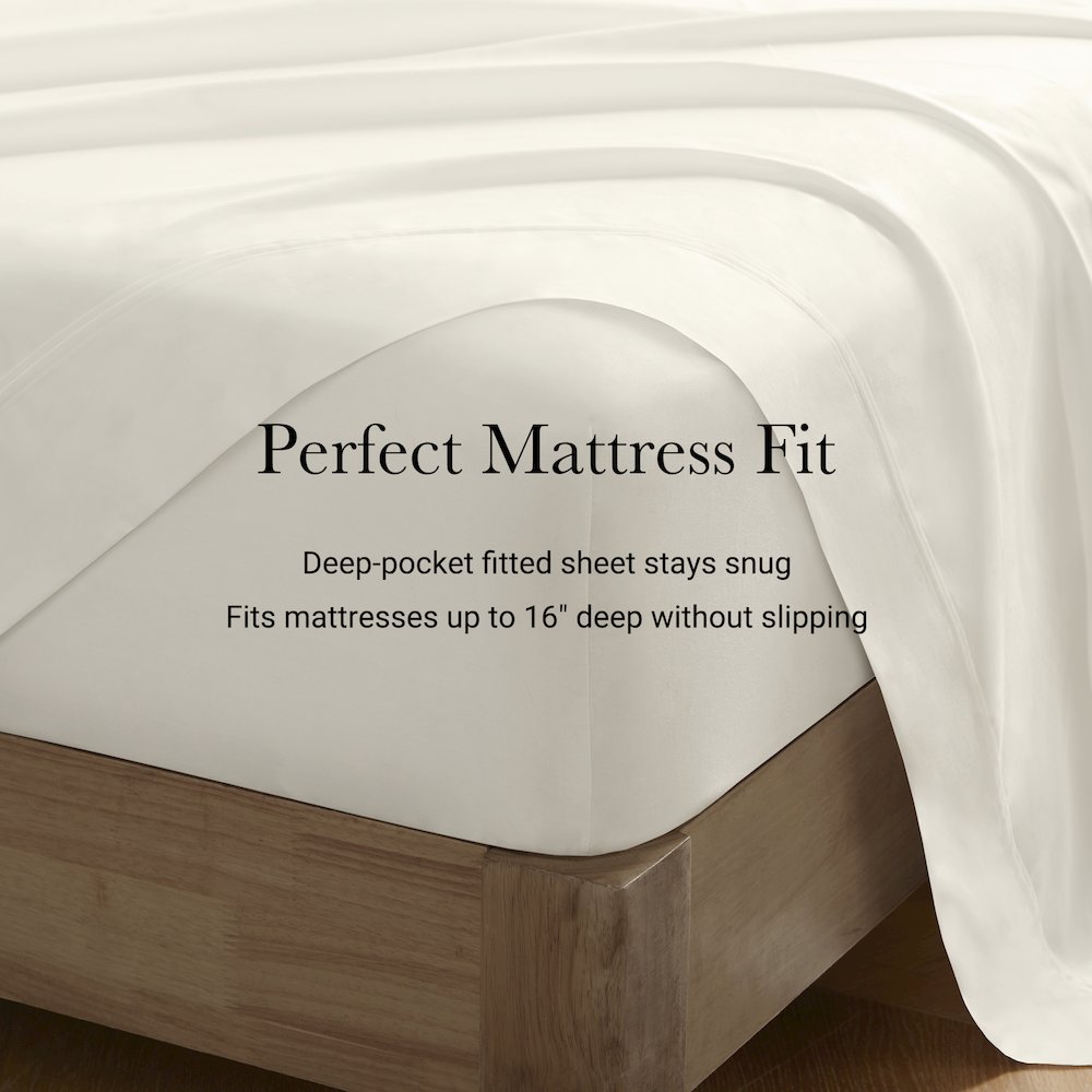 Sateen Sheet Set, Ivory color. Picture 4