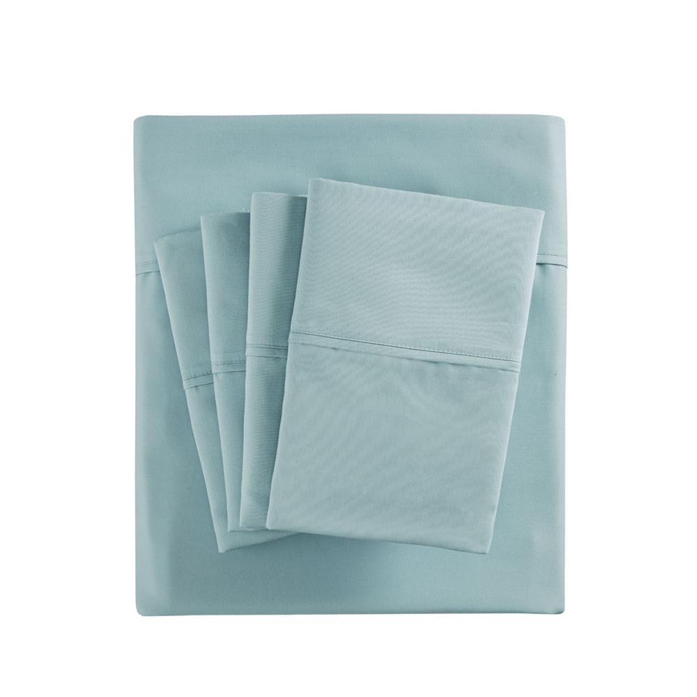 800 Thread Count Cotton Blend Sateen Sheet Set, Aqua color. Picture 2