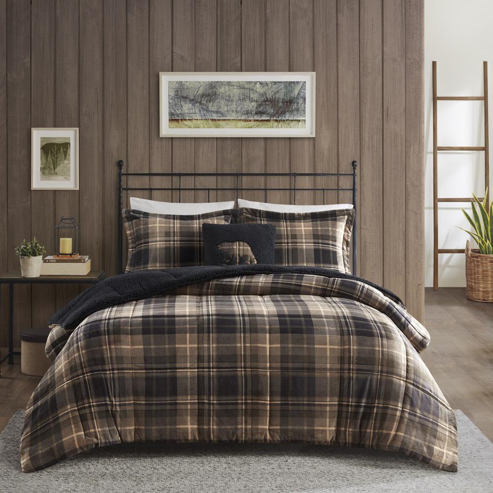 Plush to Sherpa Down Alternative Comforter Set. Picture 1