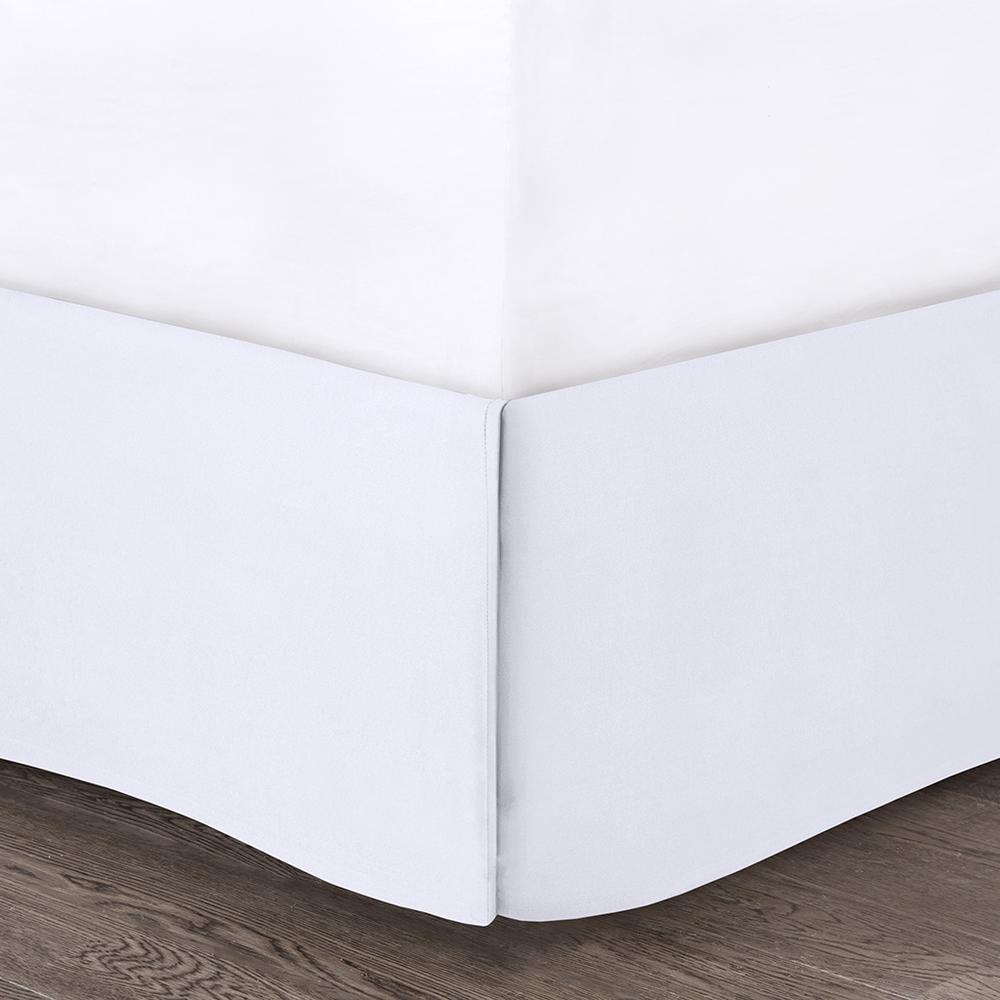Celeste 5 Piece Microfiber Ruffled Comforter Set, White color. Picture 2