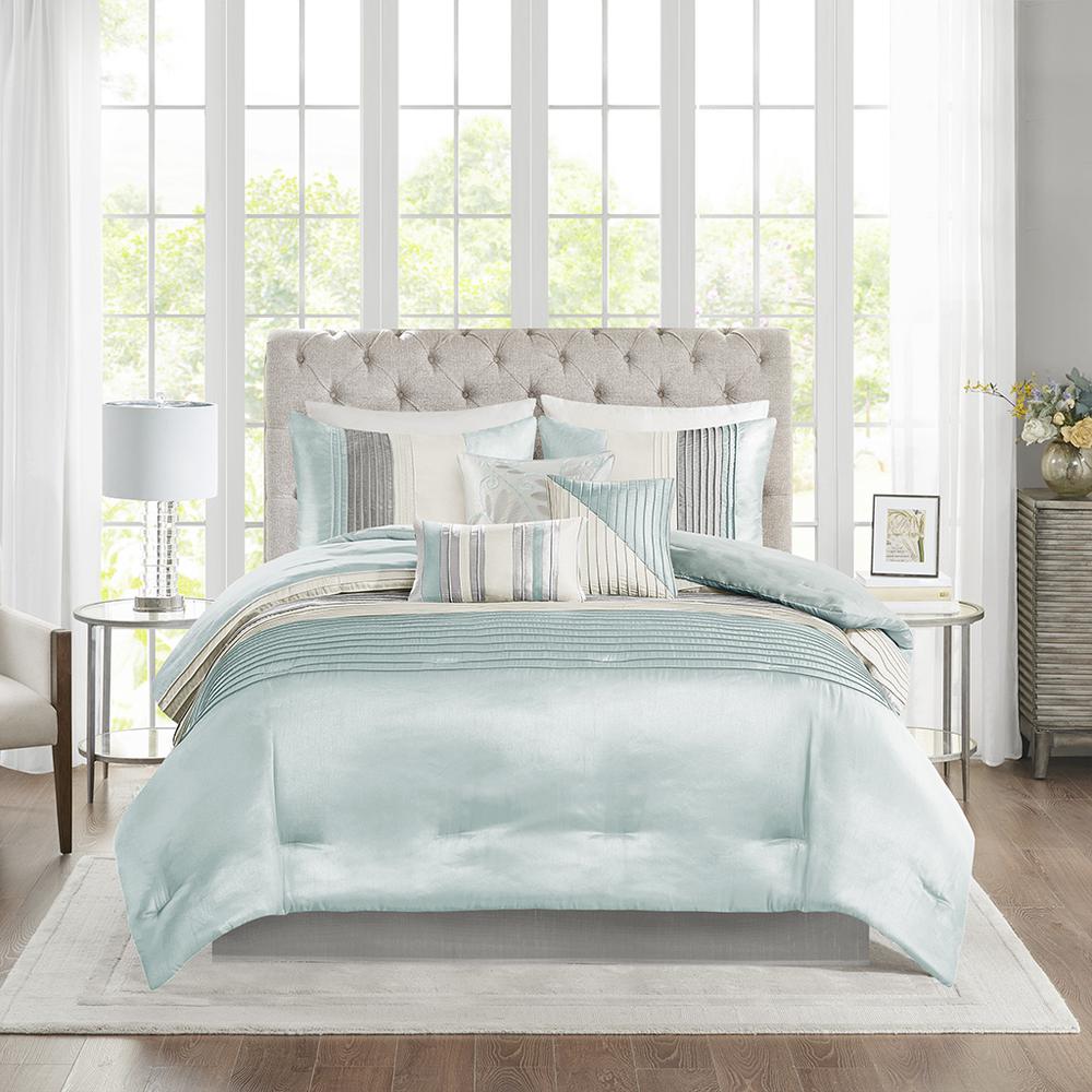 Amherst 7 Piece Comforter Set, Aqua color. Picture 2