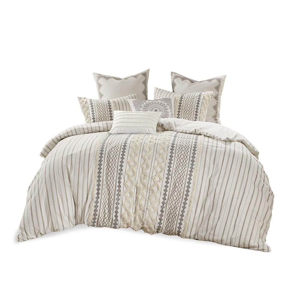 Charming Ivory Aztec Print Cotton Comforter Set, Belen Kox. Picture 1