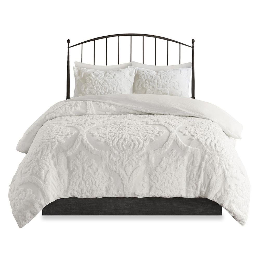 Seraphina White Chenille Duvet Cover Set, Belen Kox. Picture 1