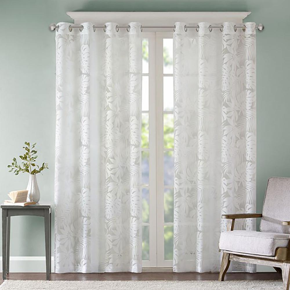 Palm Leaf Burnout Window Sheer. Picture 2