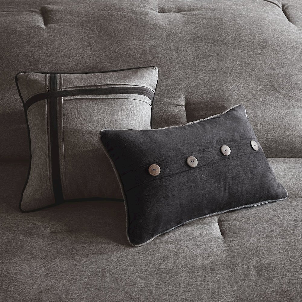 7 Piece Faux Suede Comforter Set. Picture 2