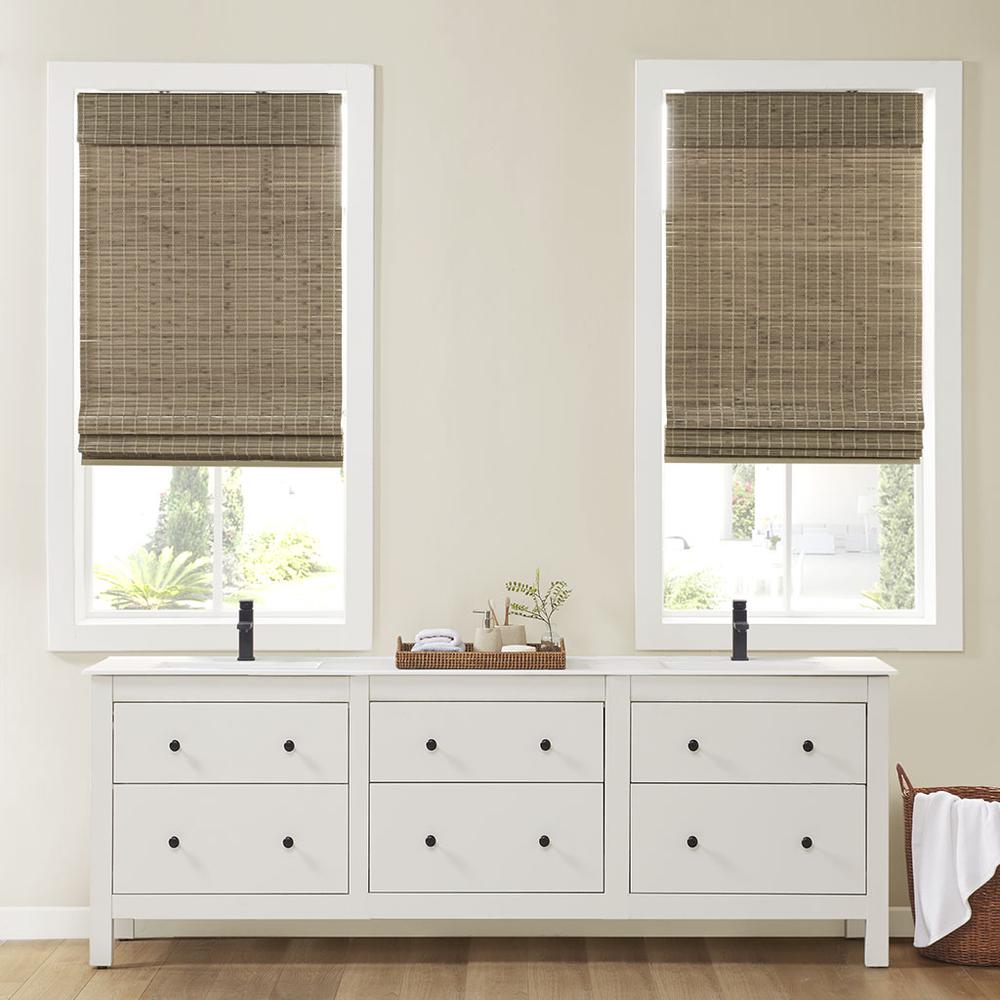 Bamboo Light Filtering Roman Shade 64"L. Picture 1