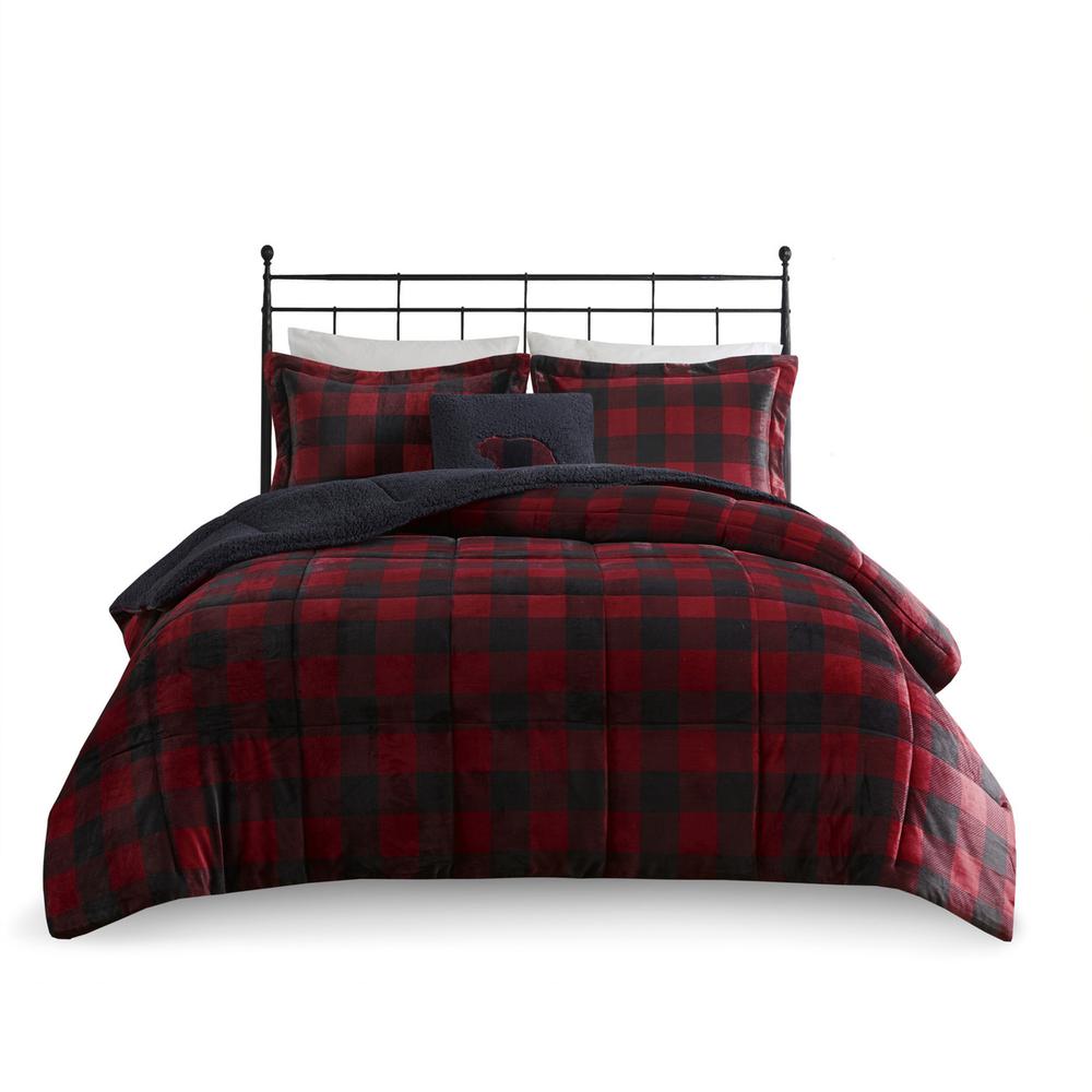 Plush to Sherpa Down Alternative Comforter Set. Picture 3