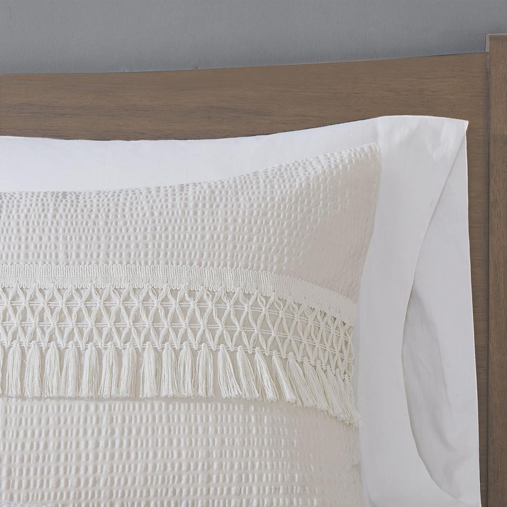 3 Piece Cotton Seersucker Duvet Cover Set. Picture 3
