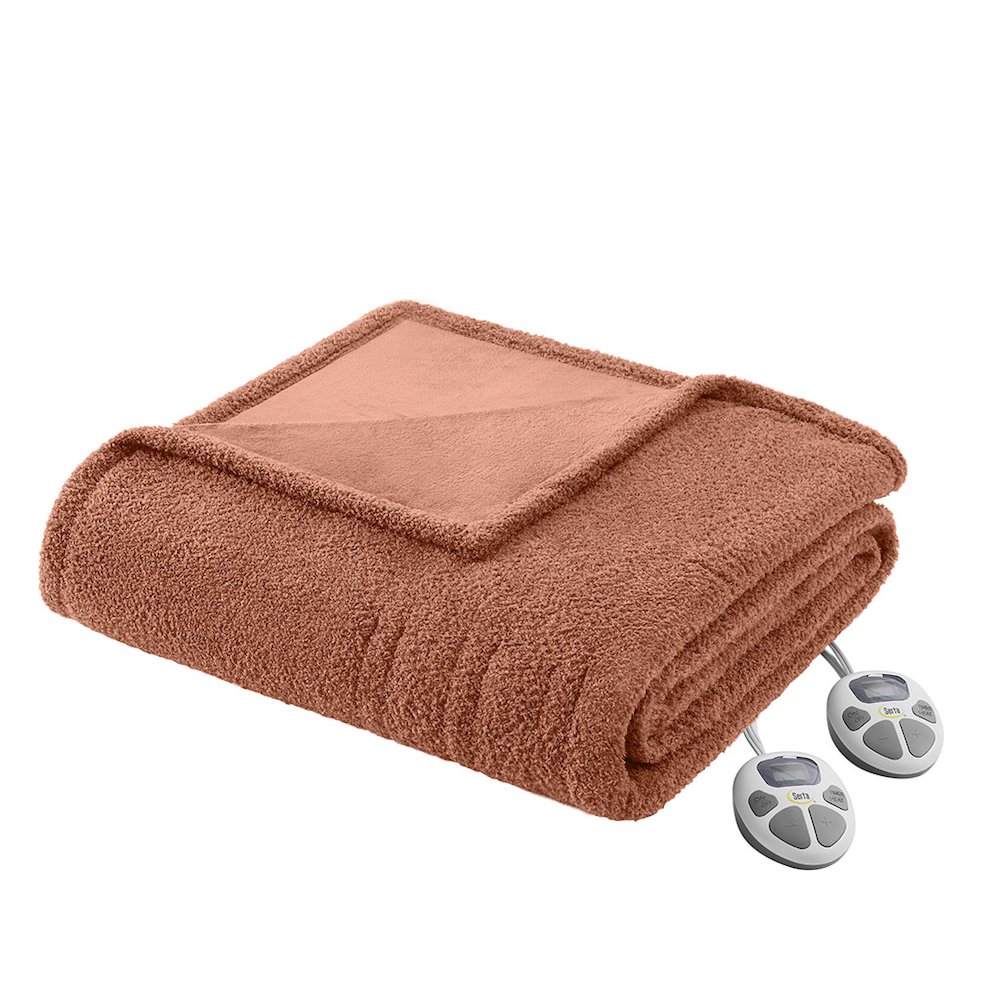 Dream Soft Heated Blanket, Rust color. Picture 1