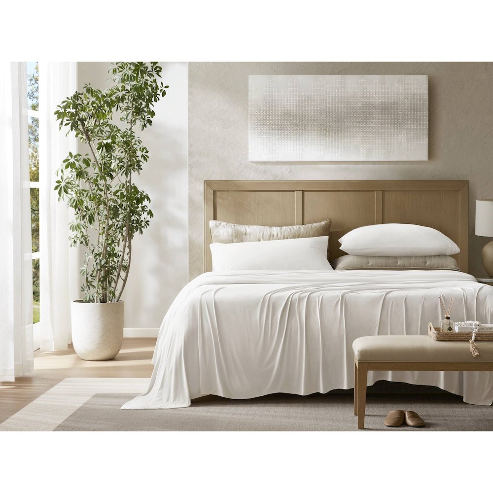 Stretch Jersey Sheet Set, White color. Picture 5