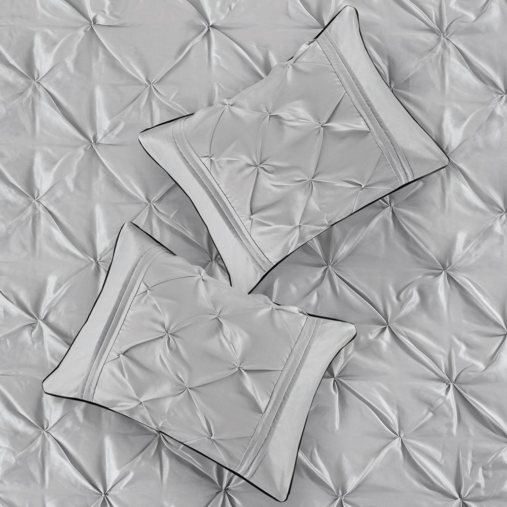 Laurel 7 Piece Tufted Comforter Set, Grey color. Picture 2