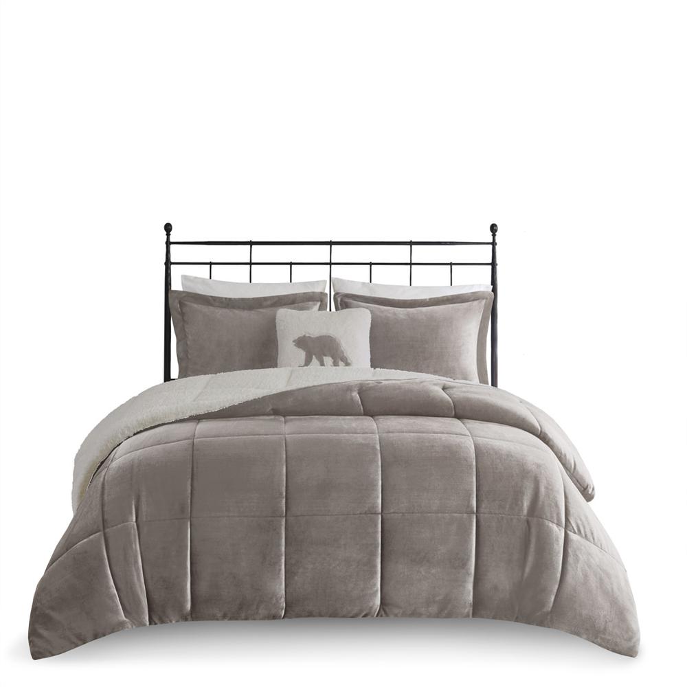 Plush to Sherpa Down Alternative Comforter Set. Picture 5