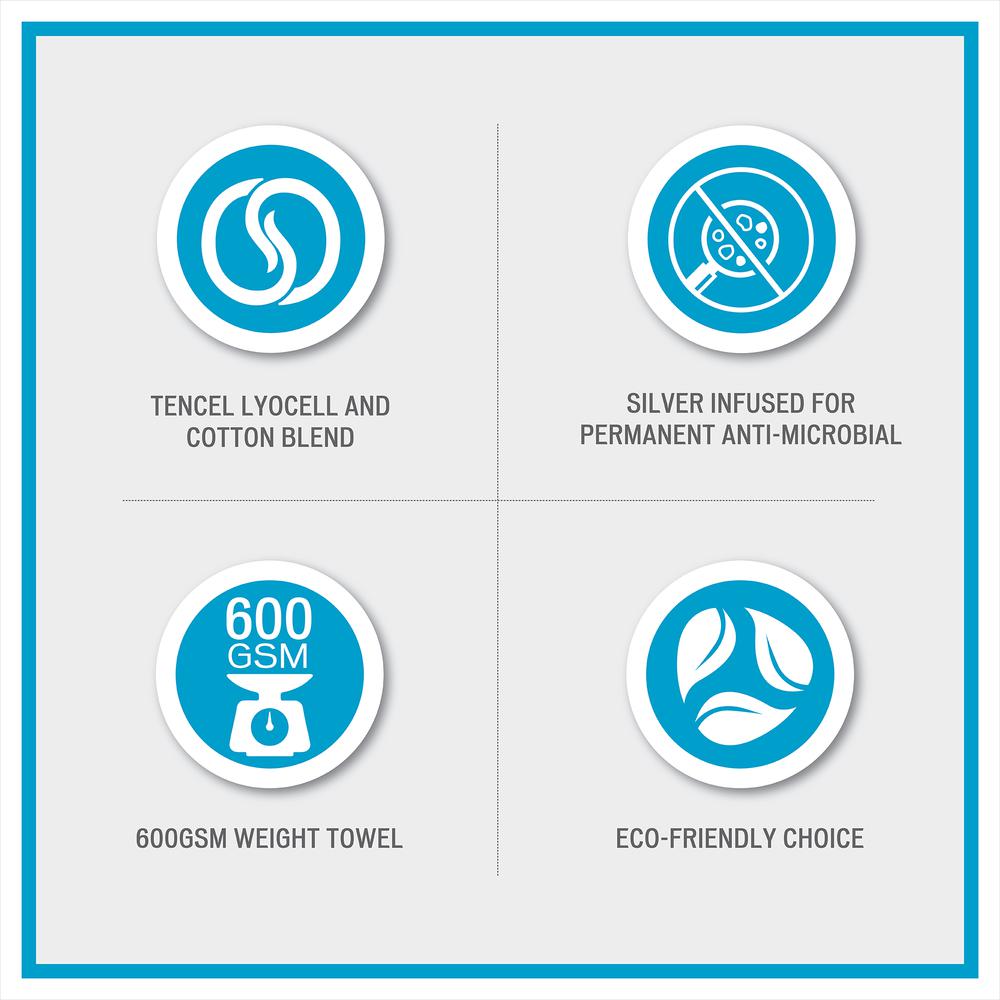 Cotton Tencel Blend Antimicrobial 6 Piece Towel Set. Picture 5