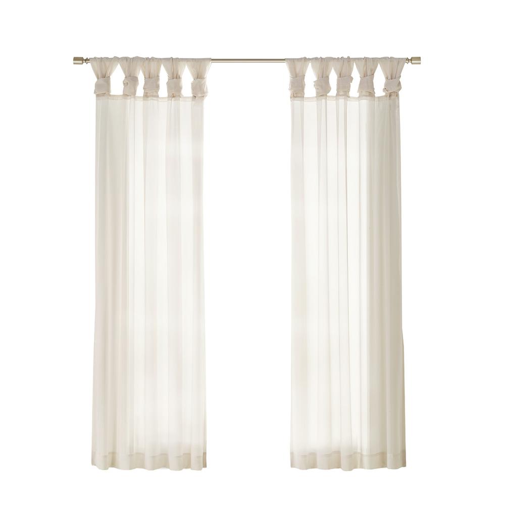 Twisted Tab Voile Sheer Window Pair. Picture 2