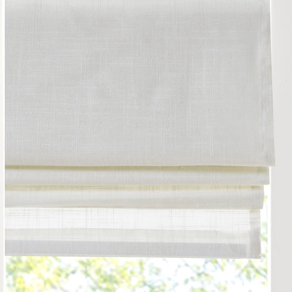 Linen Blend Light Filtering Cordless Roman Shade. Picture 5