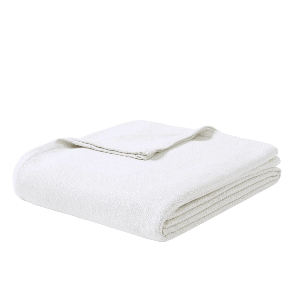 Bamboo Cotton Rayon from Bamboo Cotton Blanket, White color. Picture 1