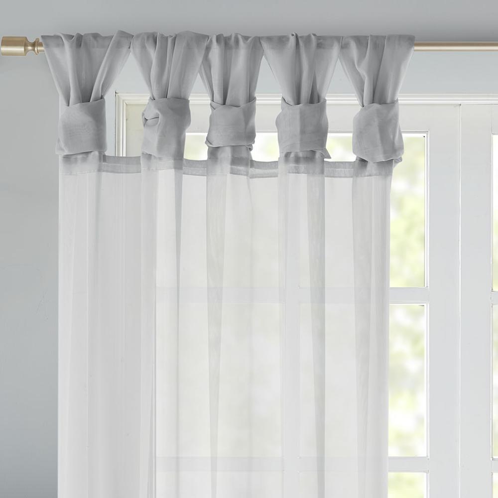 Twist Tab Voile Sheer Window Pair. Picture 4