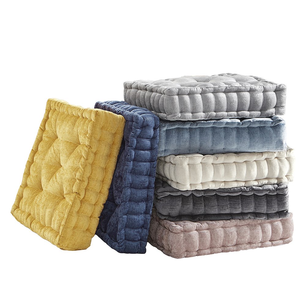 Poly Chenille Square Floor Pillow Cushion. Picture 3