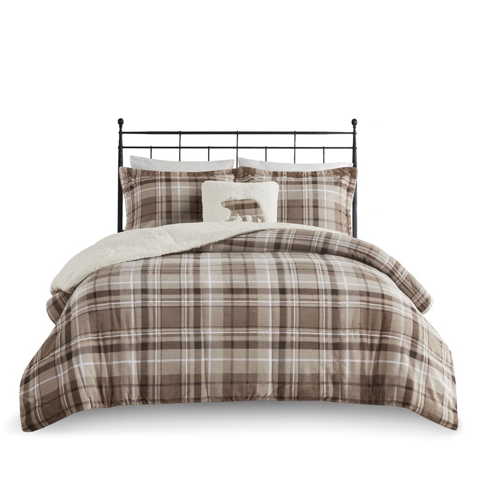 Plush to Sherpa Down Alternative Comforter Set. Picture 1