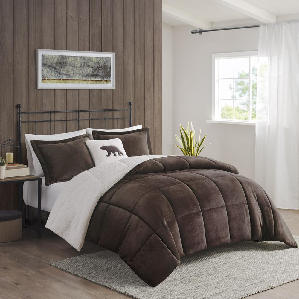 Plush to Sherpa Down Alternative Comforter Set. Picture 4