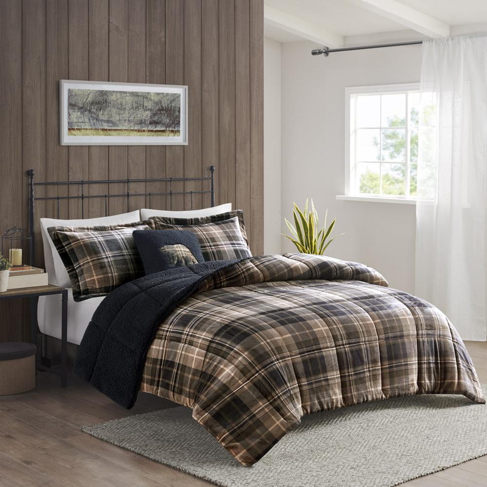 Plush to Sherpa Down Alternative Comforter Set. Picture 4