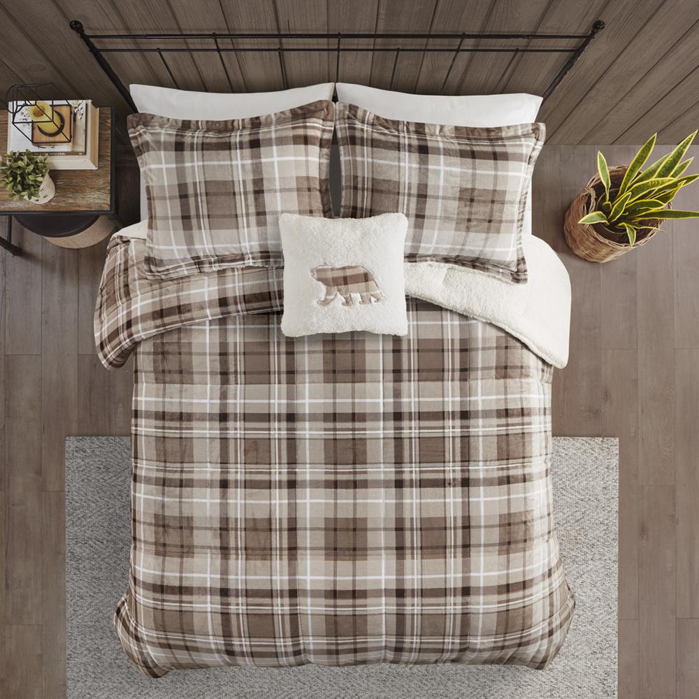 Plush to Sherpa Down Alternative Comforter Set. Picture 5