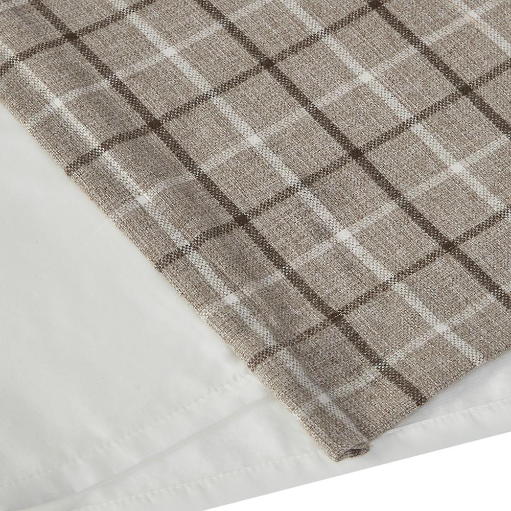 Plaid Rod Pocket and Back Tab Curtain Panel with Fleece Lining. Picture 5