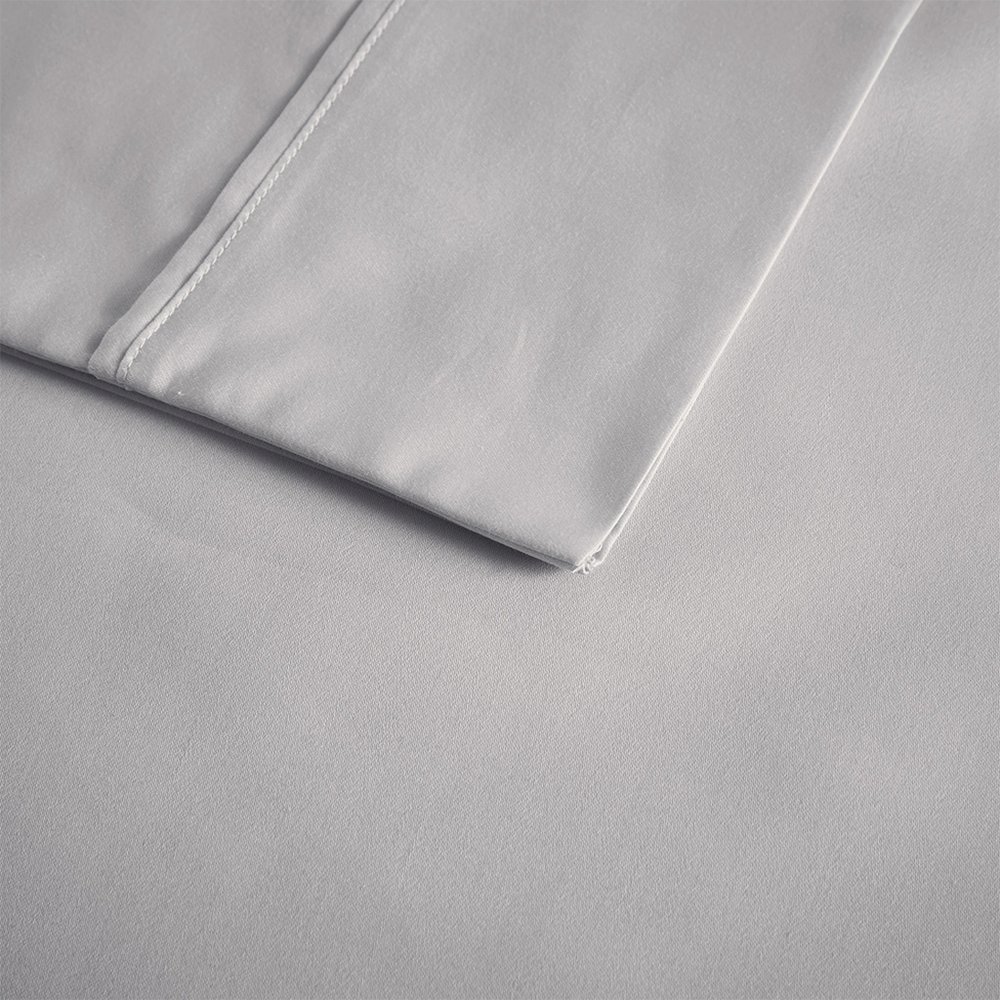 600 Thread Count Cooling Cotton Blend 4 PC Sheet Set, Grey color. Picture 3