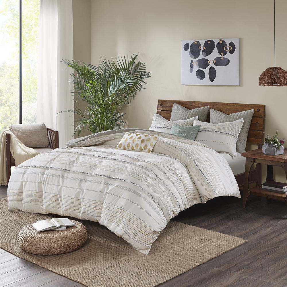 Cotton Printed Duvet Cover Set with Trims. Picture 4