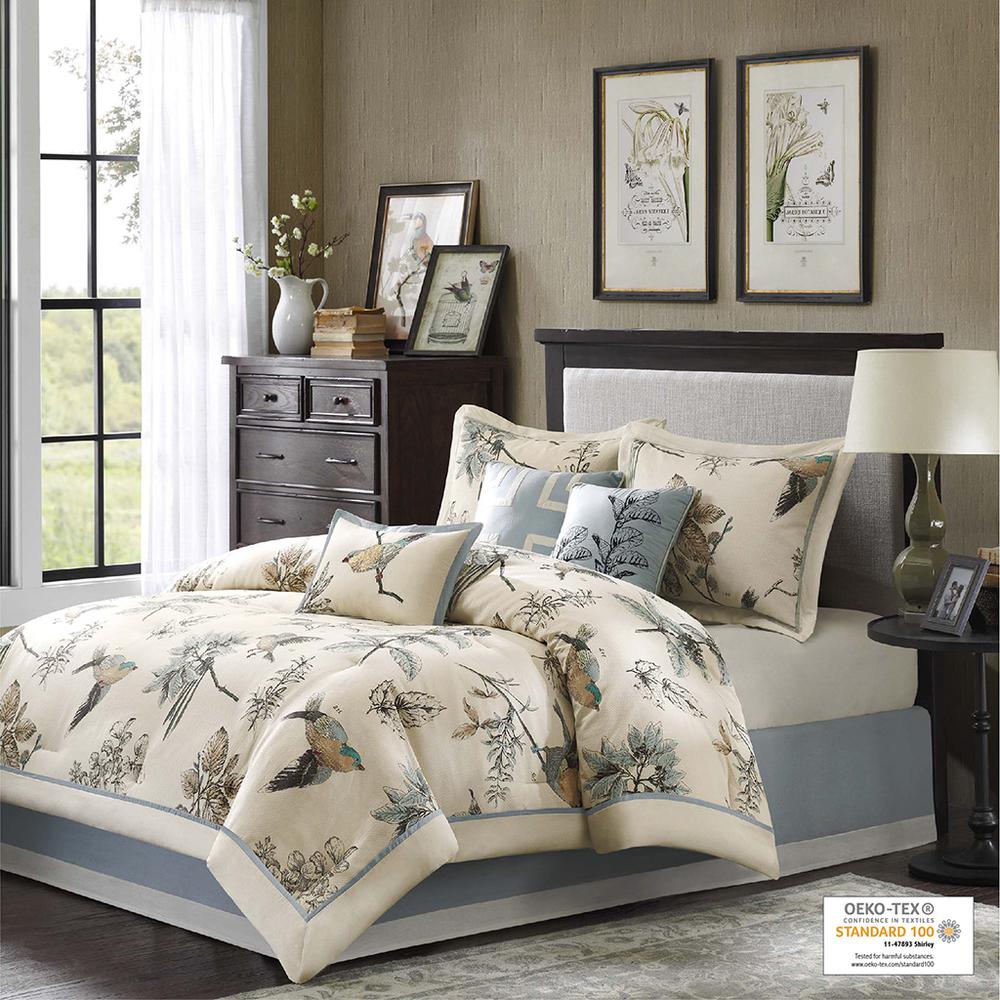 7 Piece Printed Cotton Twill Comforter Set. Picture 4
